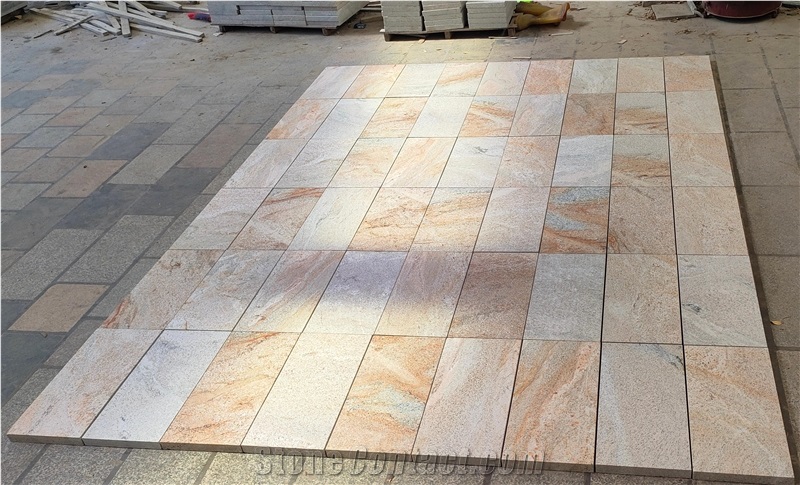 Sahara Granite Fantasy Gold Tiles Flamed