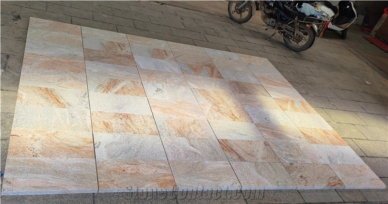 Sahara Granite Fantasy Gold Tiles Flamed