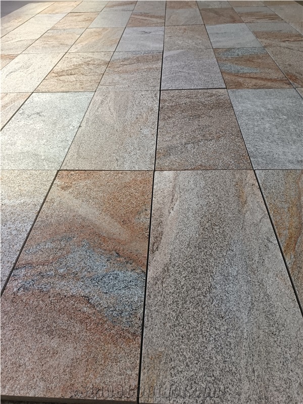 Sahara Granite Fantasy Gold Tiles Flamed
