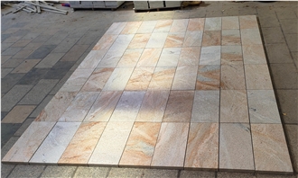 Sahara Granite Fantasy Gold Tiles Flamed