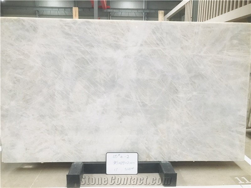 Polished Cristallo White Quartize Slabs