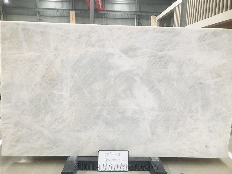 Polished Cristallo White Quartize Slabs