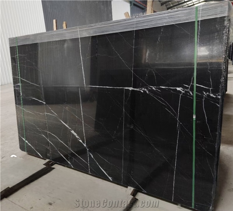 China Nero Marquina Marble Slab And  Tiles