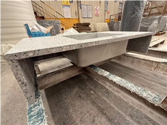 Terrazzo Grey Artificial Stone Bathroom Sink