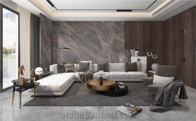 Allure Royale Gray Quartzite Slab Wall Tiles