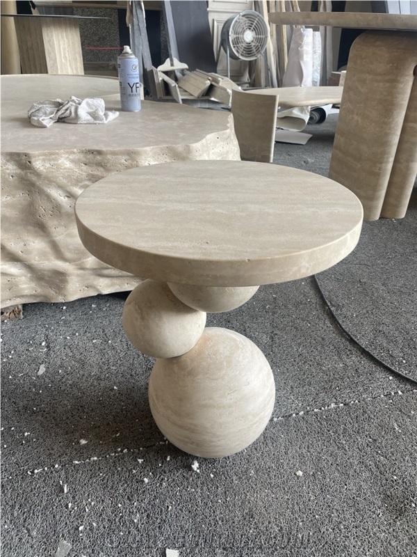 Customized Beige Travertine Size Table