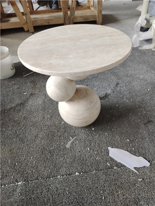 Customized Beige Travertine Size Table