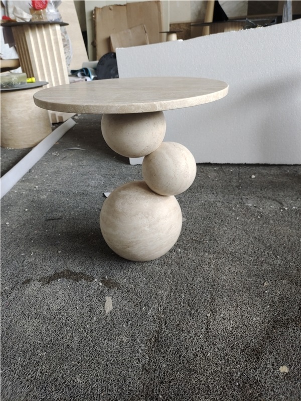 Customized Beige Travertine Size Table