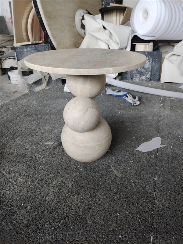 Customized Beige Travertine Size Table