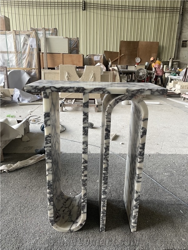 Customized Calacatta Viola Marble Console Table