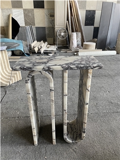 Customized Calacatta Viola Marble Console Table
