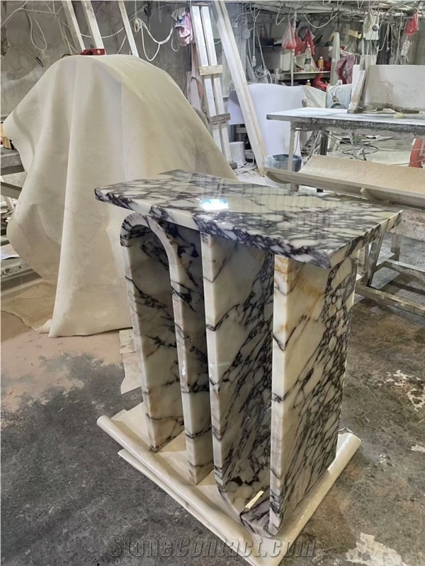 Customized Calacatta Viola Marble Console Table