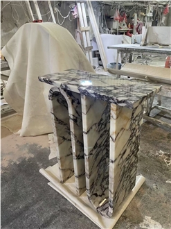 Customized Calacatta Viola Marble Console Table
