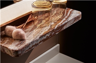 Dragon Onyx Vanity Sink Power Room Bathroom Design