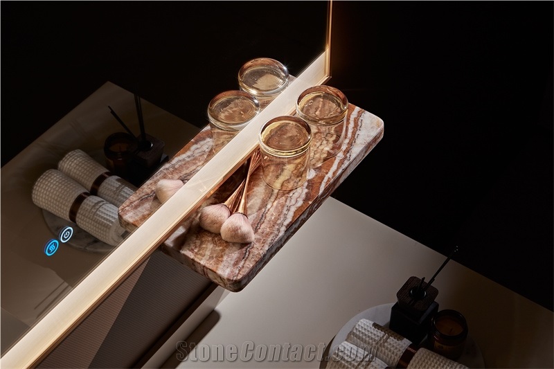 Dragon Onyx Vanity Sink Power Room Bathroom Design
