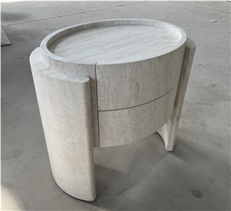 Super White Travertine Night Stand Furniture