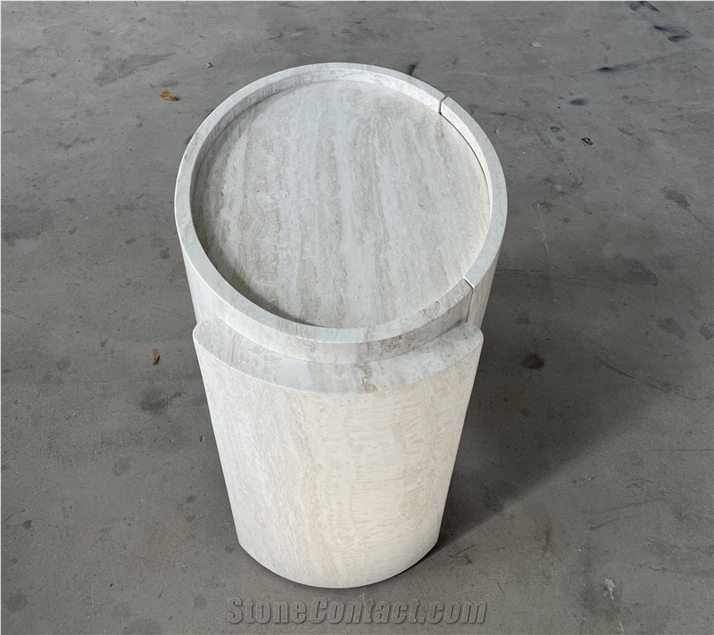Super White Travertine Night Stand Furniture