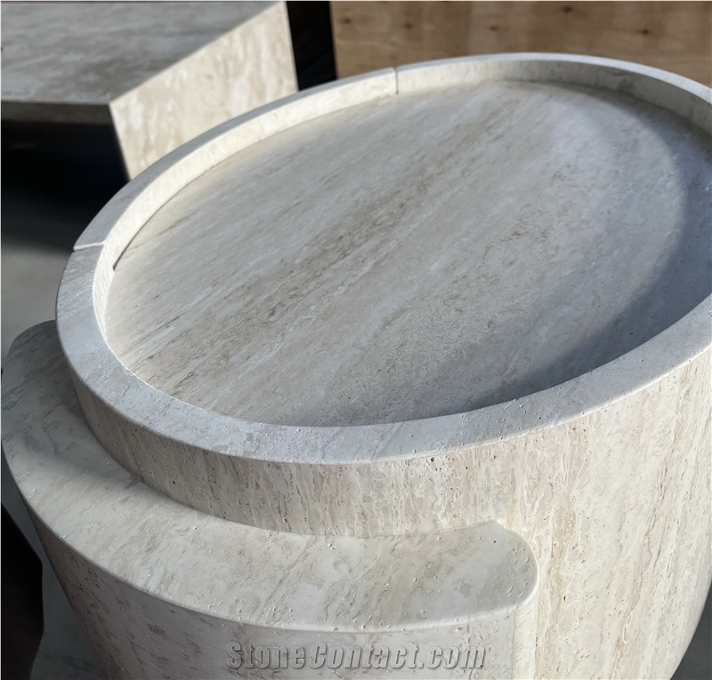 Super White Travertine Night Stand Furniture