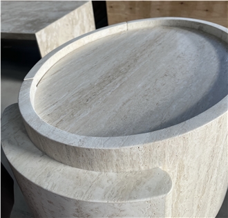Super White Travertine Night Stand Furniture