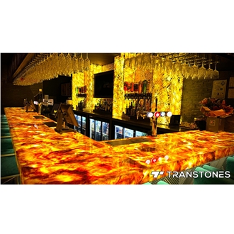 Luxury Polished Translucent Alabaster Bar Tops