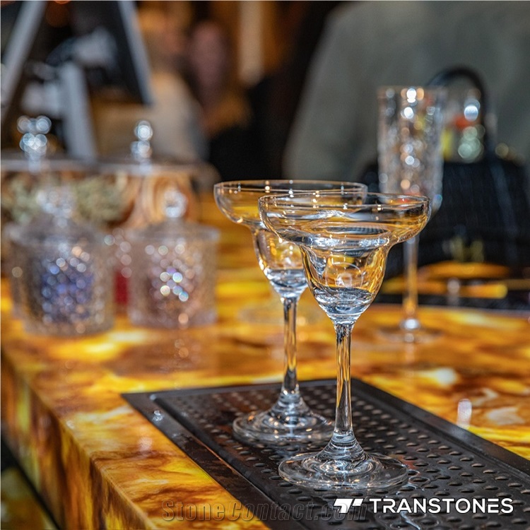 Luxury Polished Translucent Alabaster Bar Tops
