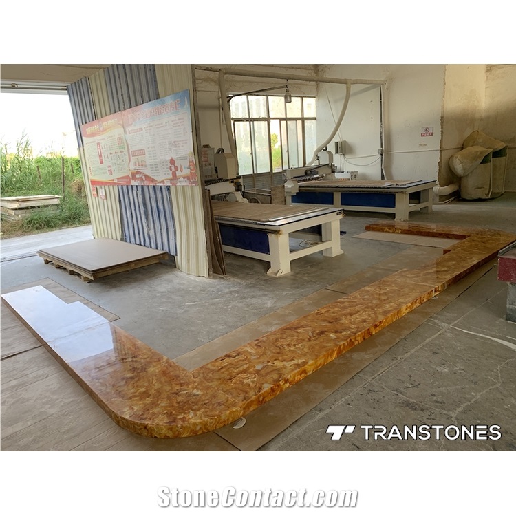Luxury Polished Translucent Alabaster Bar Tops