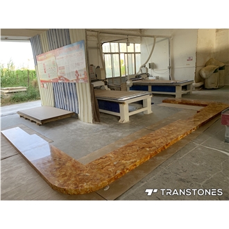 Luxury Polished Translucent Alabaster Bar Tops