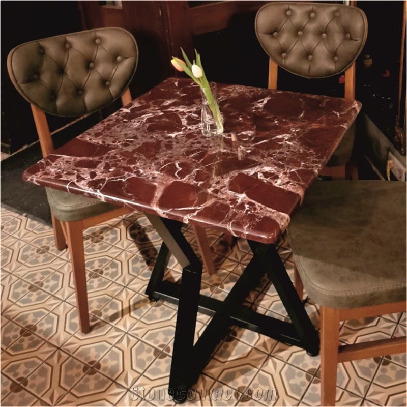 Red Rosso Levanto Marble  Coffee Table