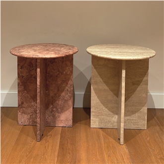 Travertine Round  Coffee Table