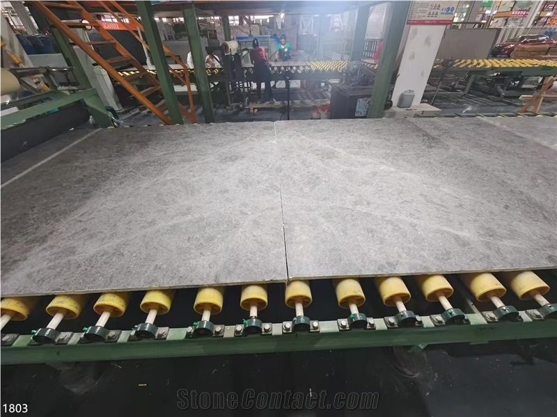 Dora Ash Cloud Marble Slabs Ice Silver Spider Tile