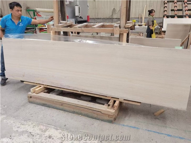 Ginkgo Wood Grain Marble Slabs Wooden Beige Stone Tile