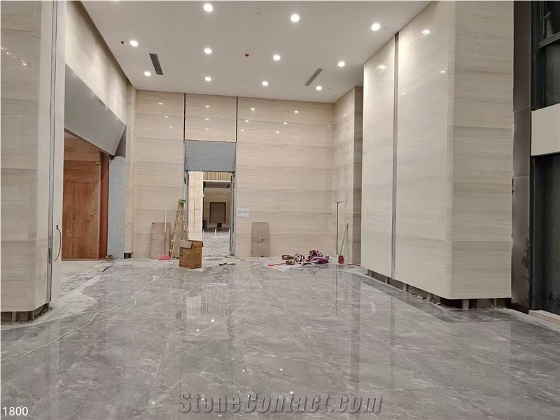 Ginkgo Wood Grain Marble Slabs Wooden Beige Stone Tile