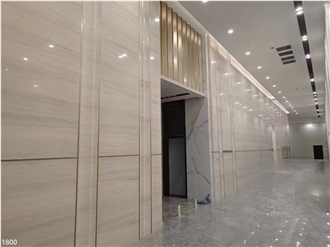 Ginkgo Wood Grain Marble Slabs Wooden Beige Stone Tile