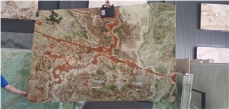 Multicolor Balochistan Green Onyx Slabs
