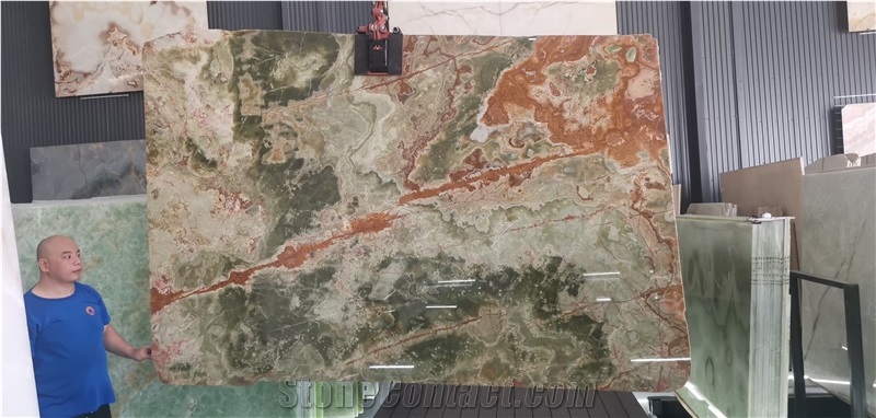 Multicolor Balochistan Green Onyx Slabs