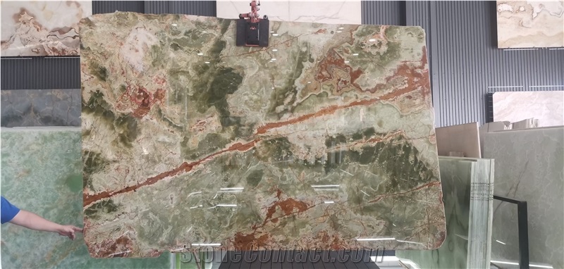Multicolor Balochistan Green Onyx Slabs