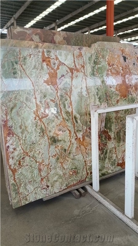 Multicolor Balochistan Green Onyx Slabs