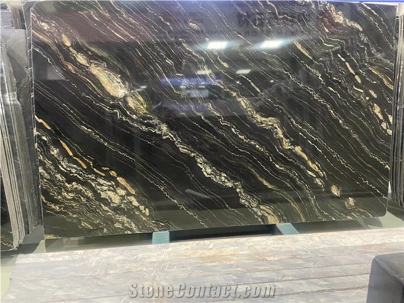 Nero Portoro Fantasy Black Gold Flower Granite Slabs