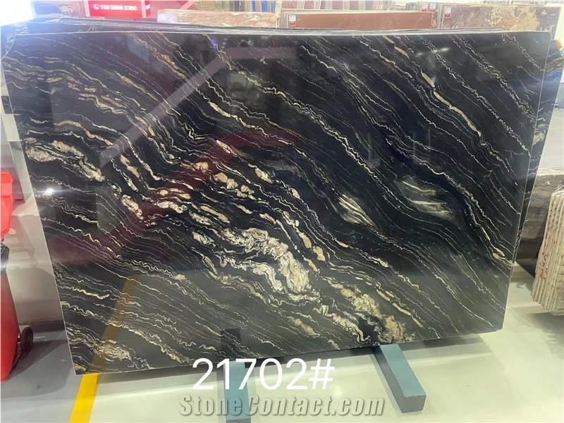 Nero Portoro Fantasy Black Gold Flower Granite Slabs