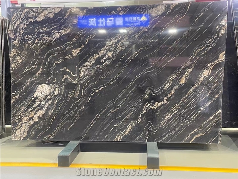 Nero Portoro Fantasy Black Gold Flower Granite Slabs