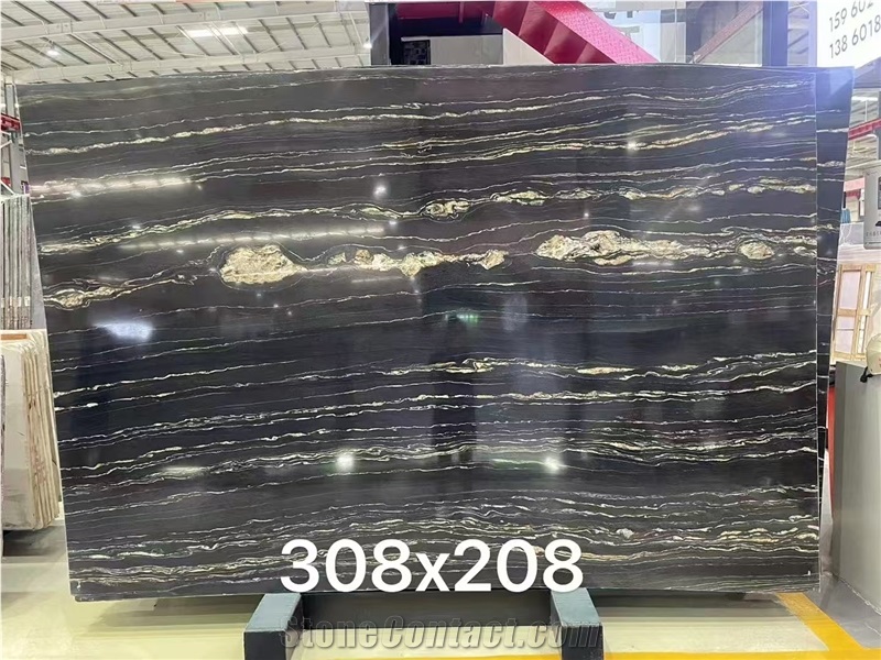 Nero Portoro Fantasy Black Gold Flower Granite Slabs