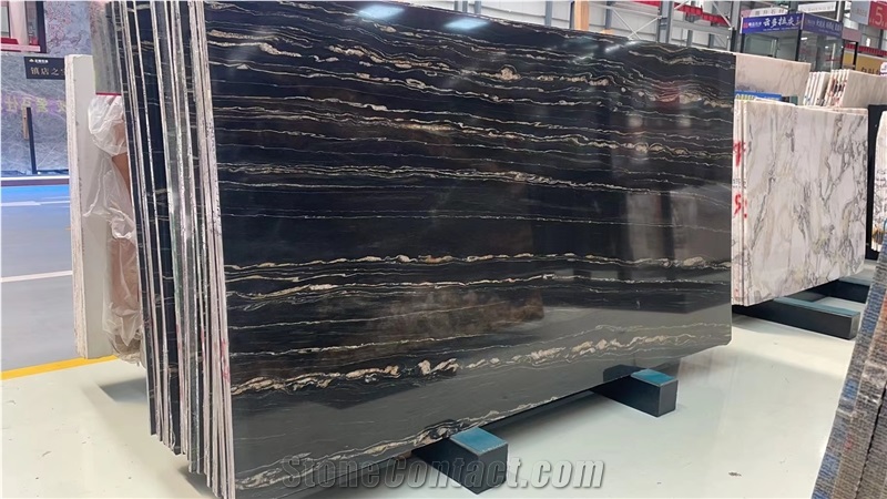 Nero Portoro Fantasy Black Gold Flower Granite Slabs