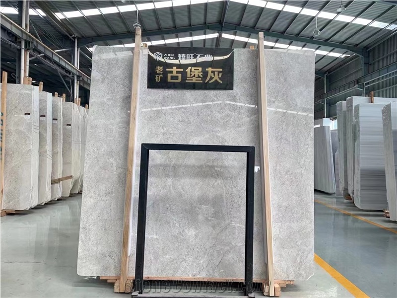 New Castle Grey Marble Tundra Picasso Carso Wall Tile Slab
