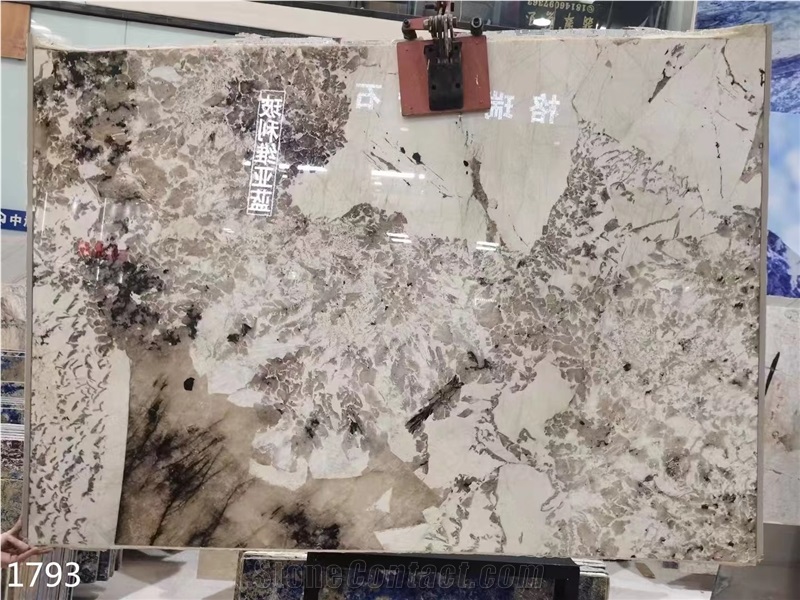 Pandora Granite Slabs Beige White Stone Wall Background Use