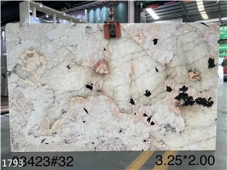 Pandora Granite Slabs Beige White Stone Wall Background Use