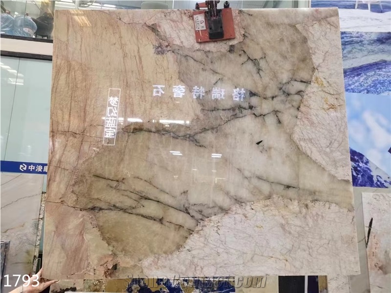 Pandora Granite Slabs Beige White Stone Wall Background Use