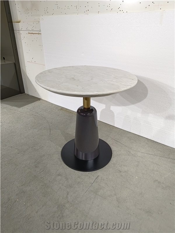 GOLDTOP Furniture 6037 Matterhorn Quartz Round Table