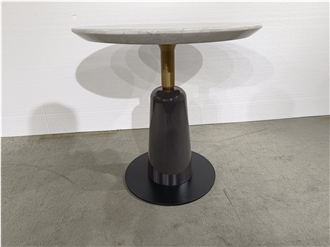 GOLDTOP Furniture 6037 Matterhorn Quartz Round Table