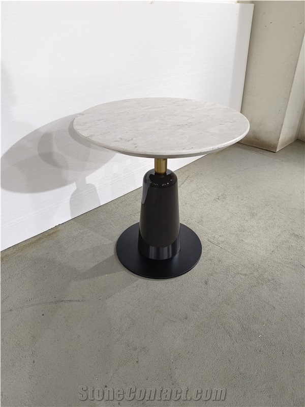 GOLDTOP Furniture 6037 Matterhorn Quartz Round Table