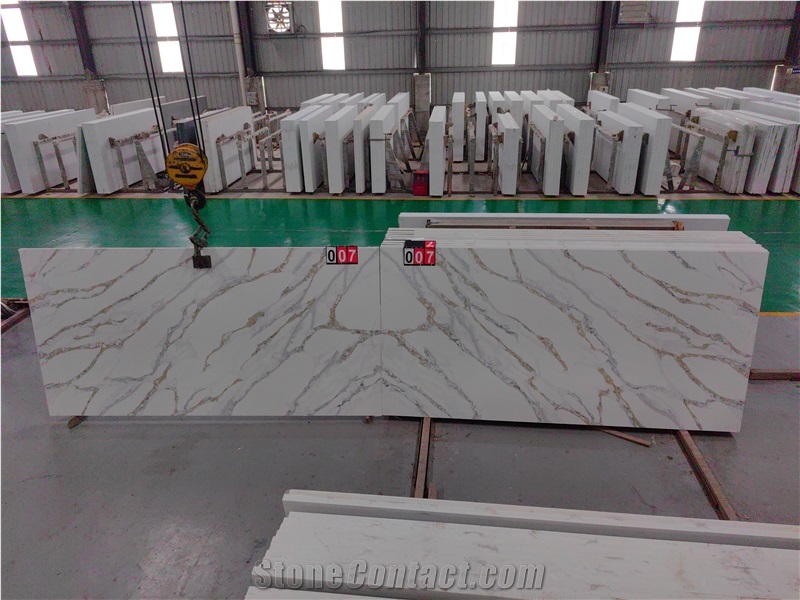 GOLDTOP Hot Sales 5066 Calacatta Fendy Quartz Slabs